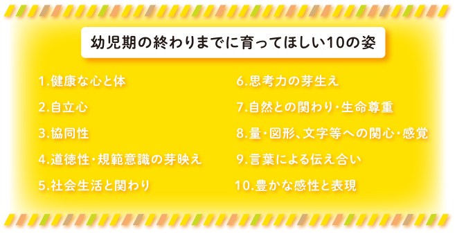 幼児期の終わりまでに育ってほしい10の姿